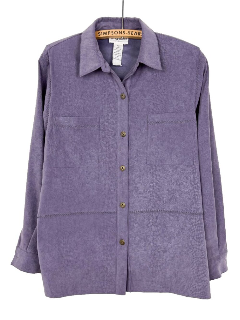 Alfred Dunner Women’s Purple Button Up Jacket 10 Petite Vintage